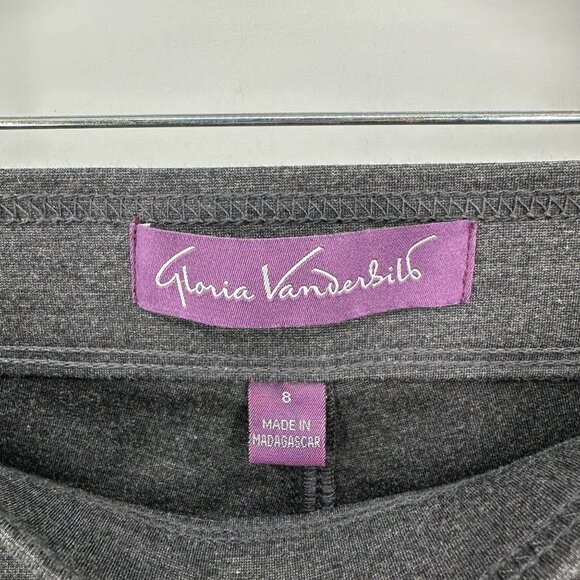 Gloria Vanderbilt Heather Grey Avery Pull-On Ponte Pant Slim Leg Mid-Rise Size 8 - Picture 7 of 8